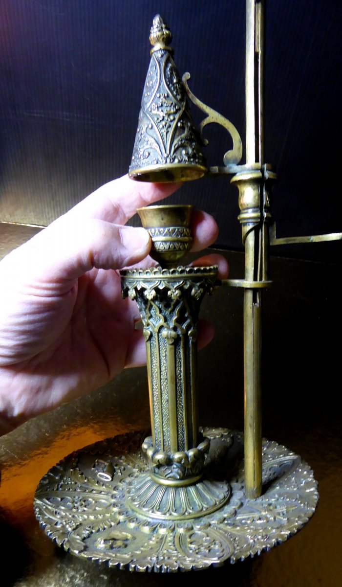 Programmed Extinction Candlestick, 1825/30, Troubadour Style-photo-4