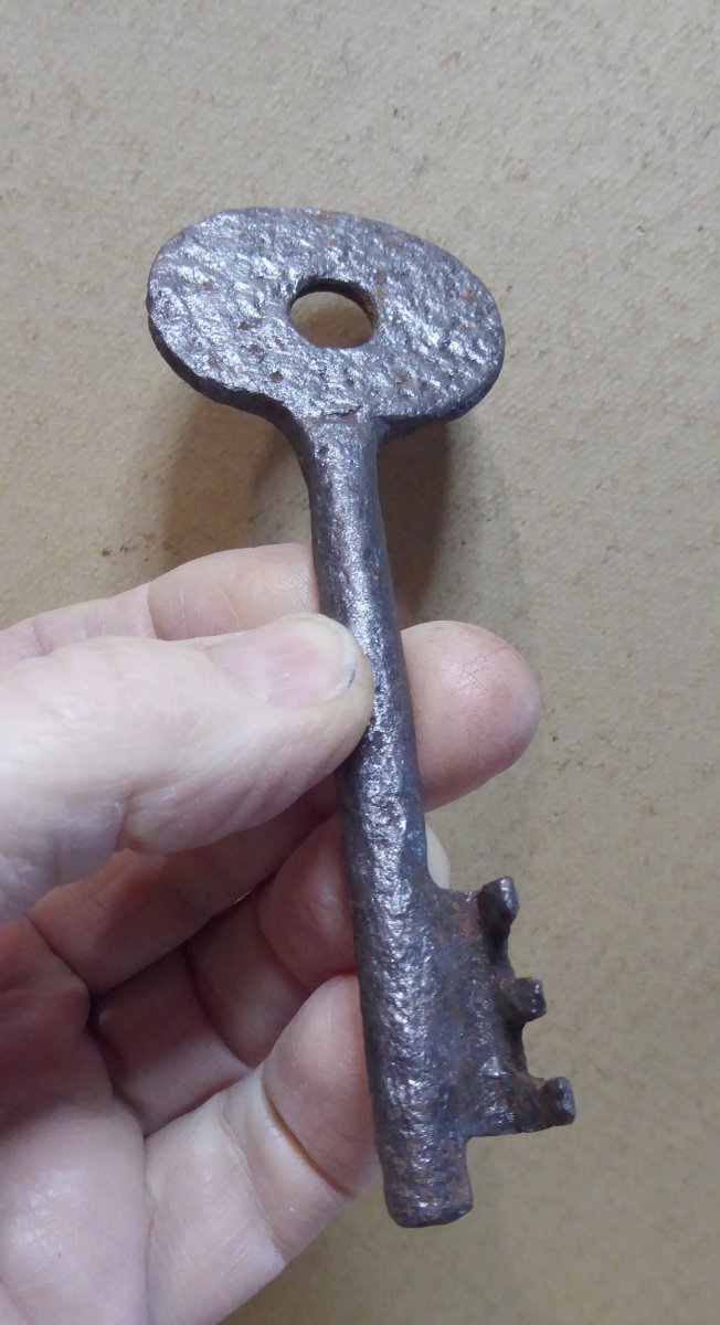 14th Century Key, Forged, Unusual Shape, Italian Alps
