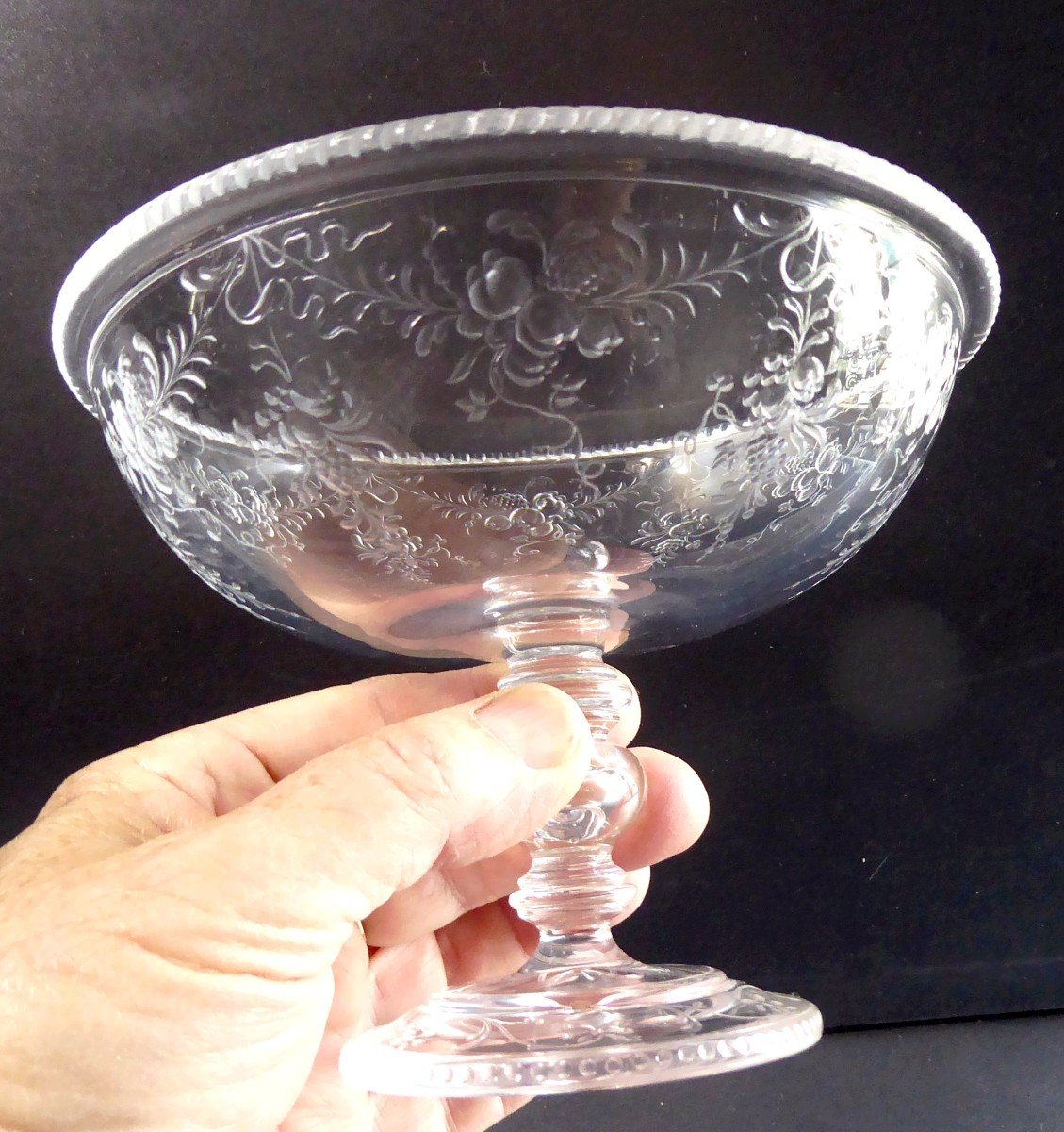 Renaissance Crystal Engraved  Cup  Baccarat, Late19th Century.-photo-2