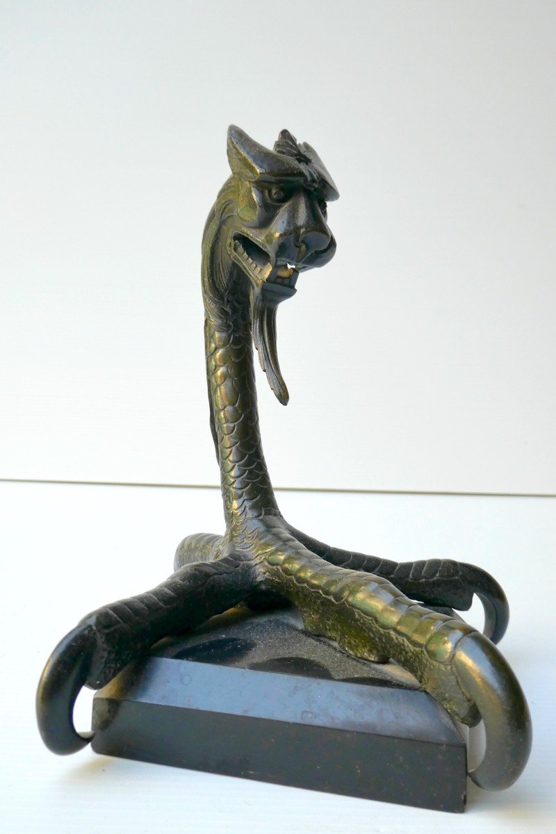 Lourde Pince à Courrier Chimérique En Bronze, 3e République