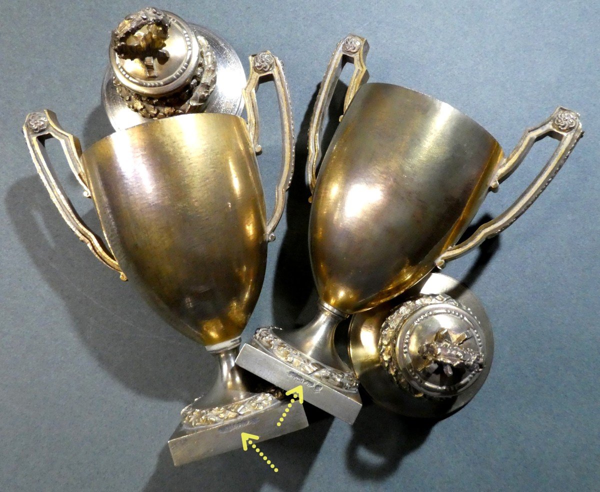 Pair Of Directoire Style Pot-pourri, Gilt Bronze, 19th Century-photo-4