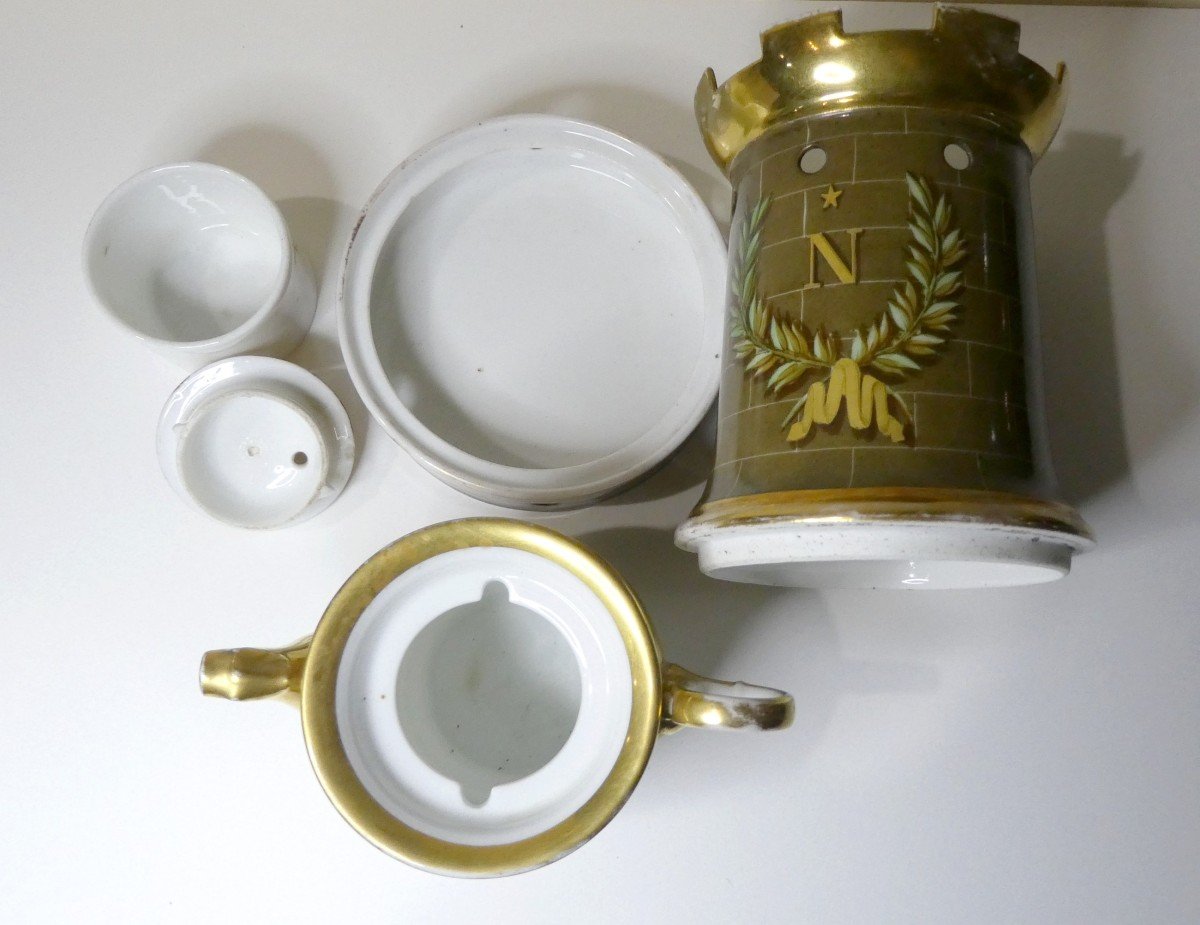 Veilleuse à La Gloire De Napoléon 1er, Porcelaine De Paris, 1840-photo-4
