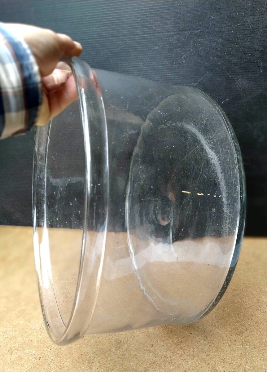 Verre Soufflé : Grande Seille à Crème Fraîche, époque Louis Philippe-photo-2