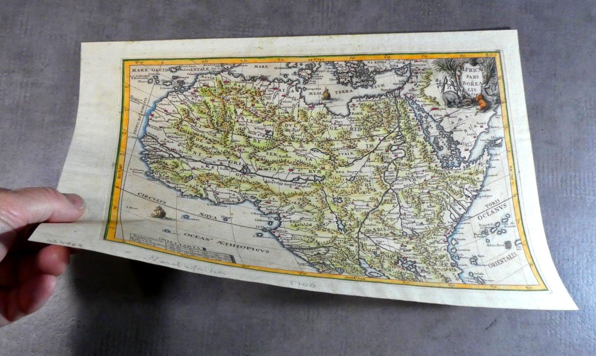 1699, Jolie Carte Jésuite Du Nord De l'Afrique, Tirage Et Coloris d'époque-photo-4