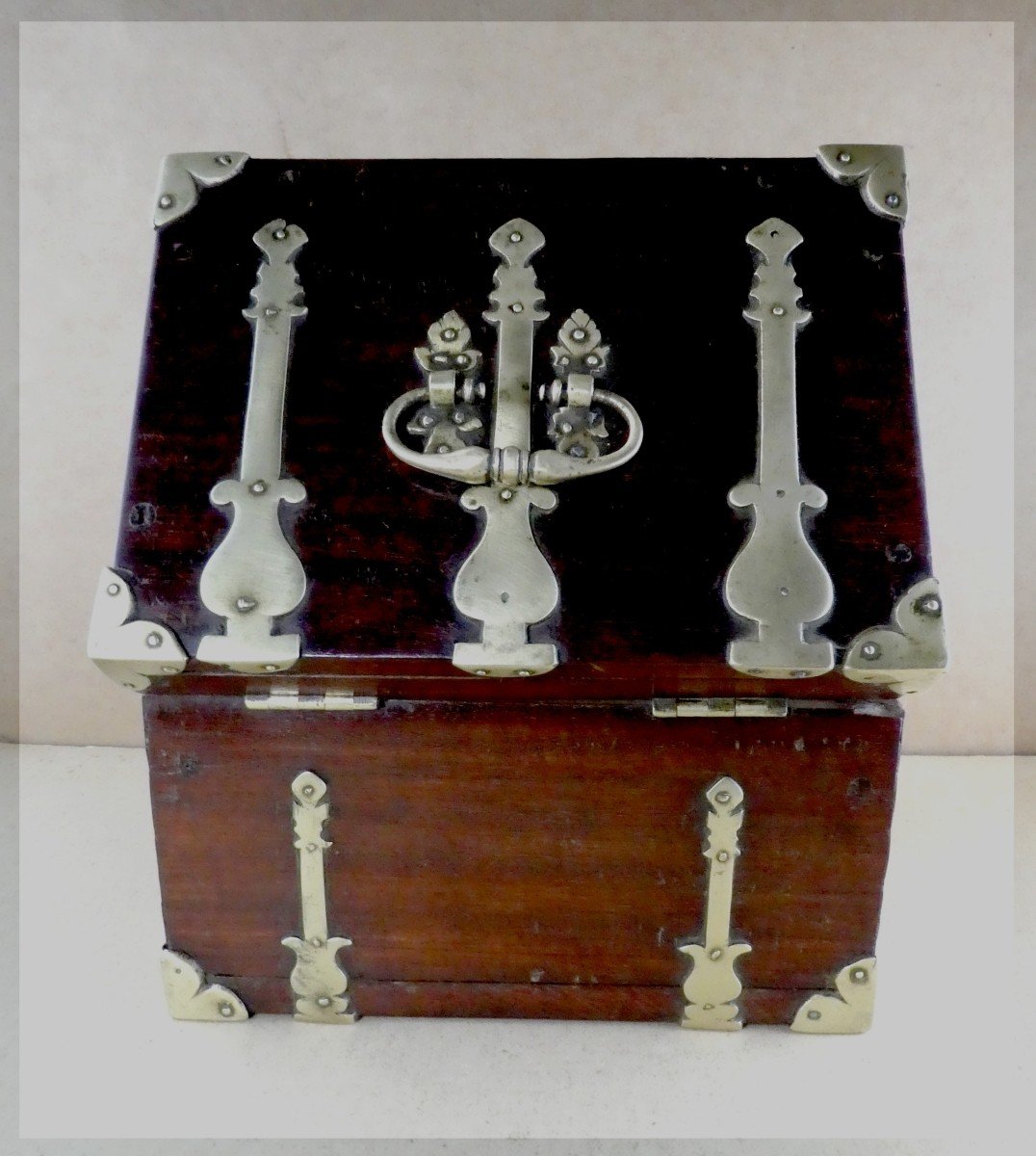 Petit Coffret De Changeur Hollandais, époque Louis XIV, Bois De Fer, P-A -photo-4