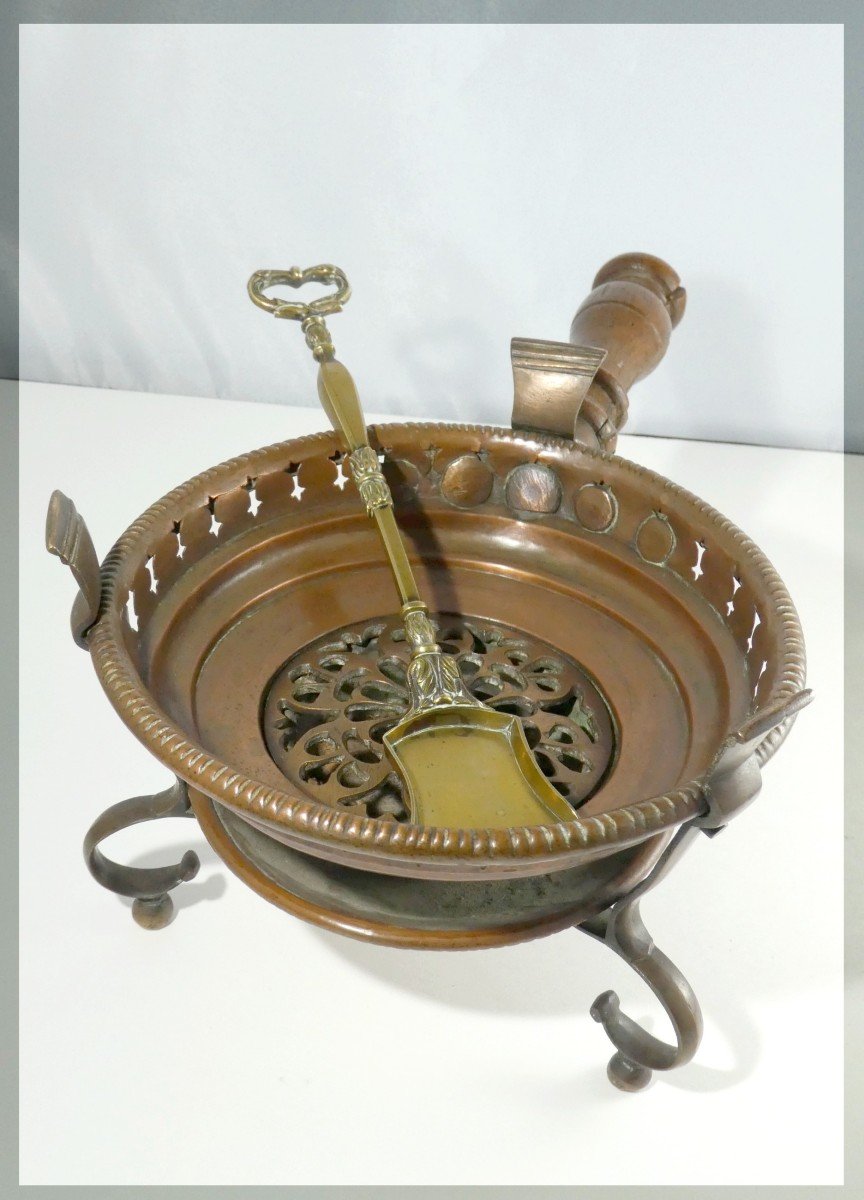 Luxueuse Cuiller à Braises, Bronze Ciselé, Vers 1800-photo-2