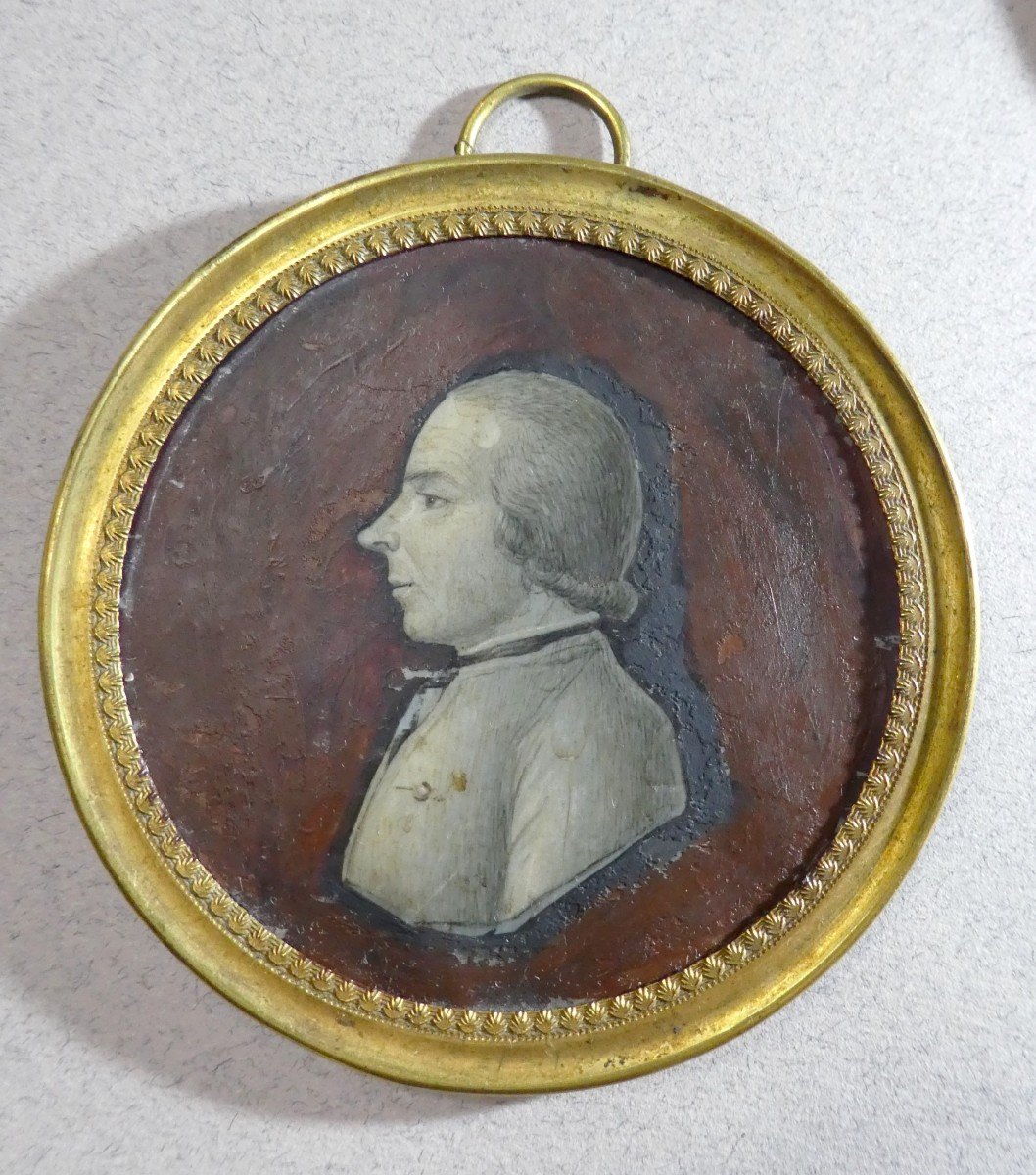 Set Of Five Miniatures  Grisaille, Early 19th,  Same Hand-photo-2