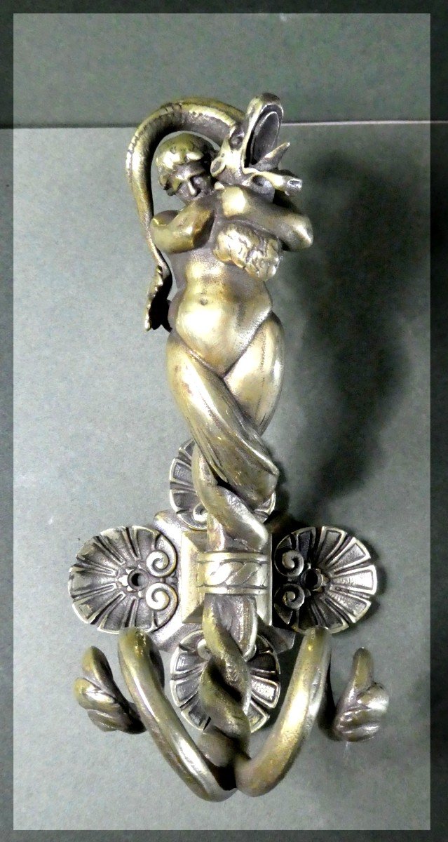 Paire de patères Herculéennes, 2 Puissants sujets Bronze 19e Siècle, P-A-photo-3