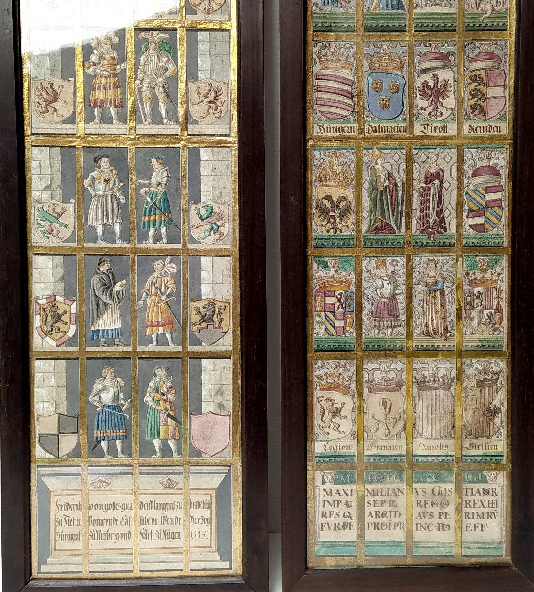 Diptyque De 56 Gouaches Historico-héraldiques,  Cabinet d'Amateur Du 19e Siècle -photo-4