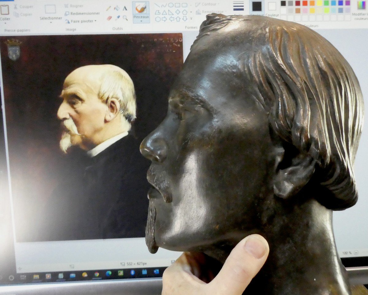 Grand Profil Bronze, Probablement Henri d'Orléans, Duc d'Aumale 1854-photo-3