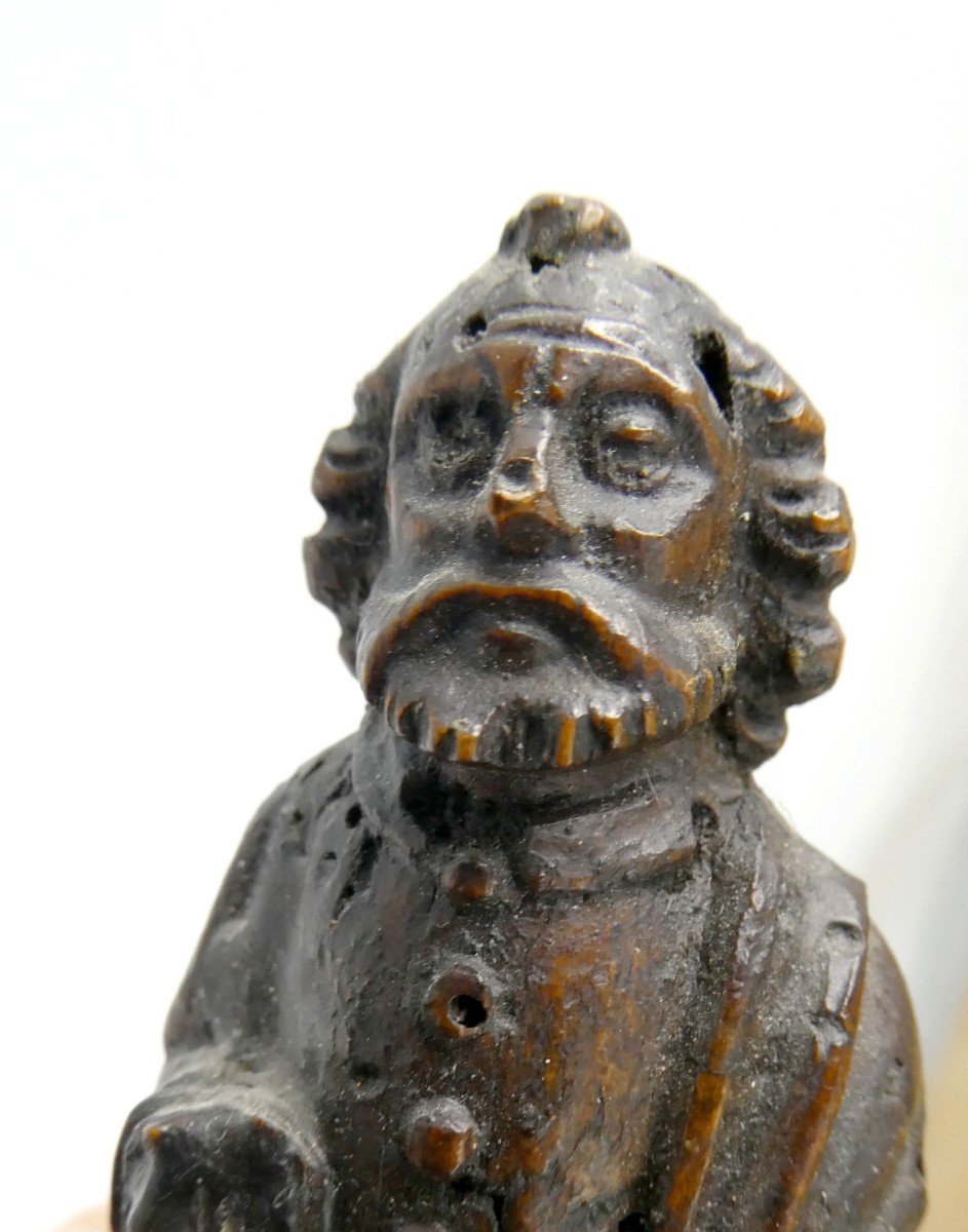 Saint Peter, Pretty Carved Wooden Statuette, 17th Or 18th Century-photo-2