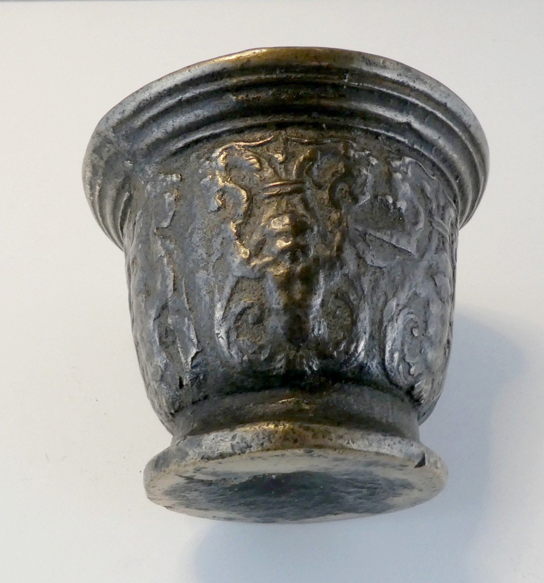 Pretty Bronze Mortar From Rouen, Normandy, Louis XIII Period-photo-3