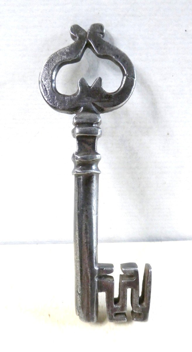 French 16th Century Renaissance Key, 12cm, Good Condition.-photo-2