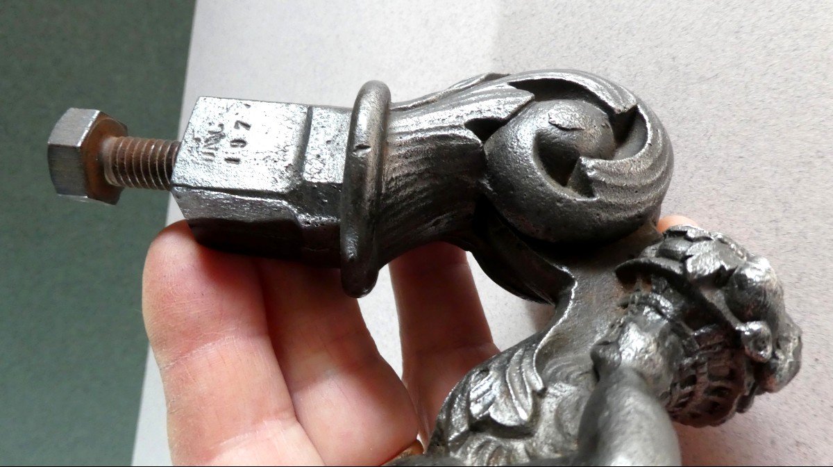 Marteau De Porte, à l'Abondance, Fonte De Fer, 19e Siècle, Bel état-photo-3