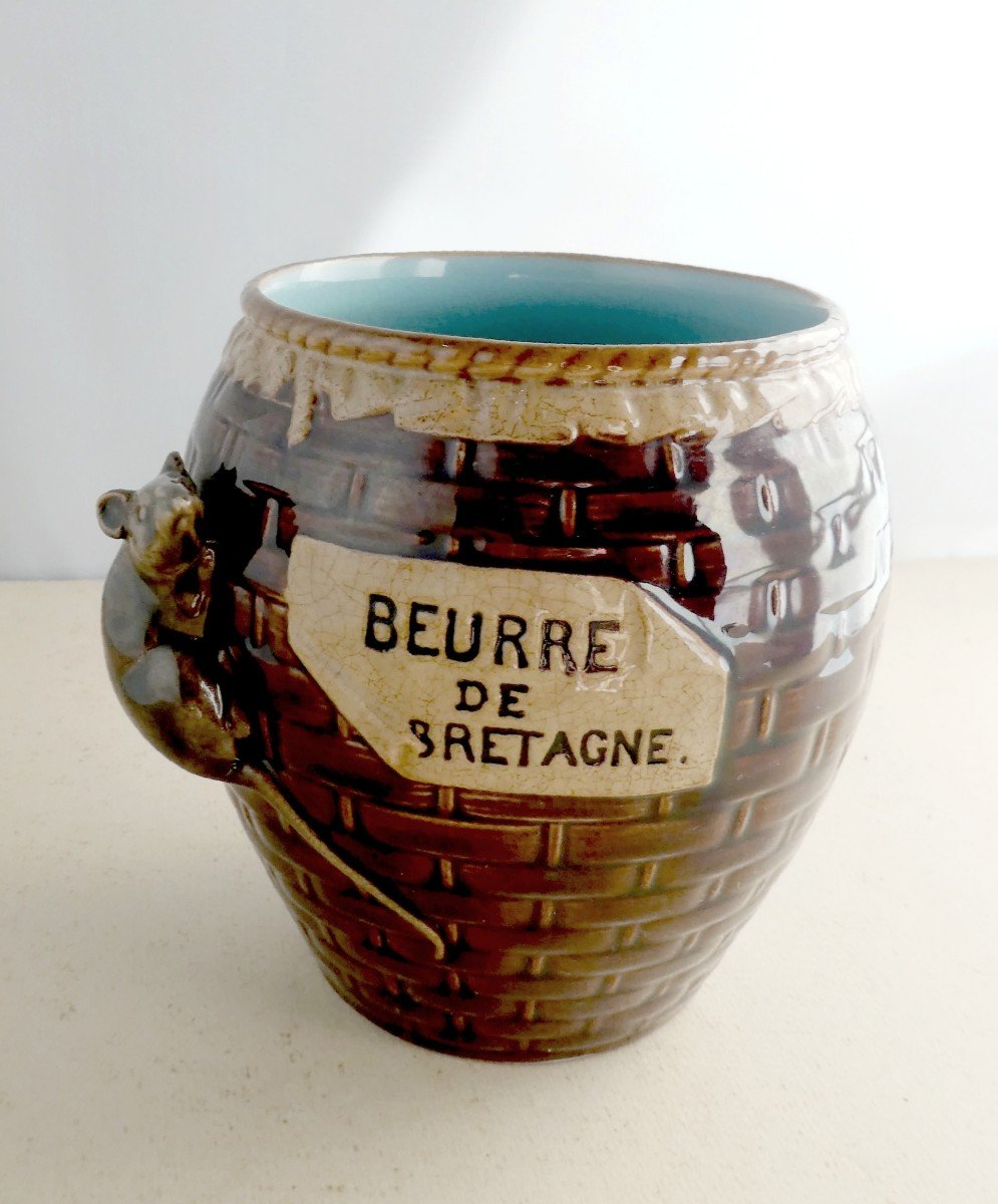 Pot De Beurre Breton Apprécié, Sarreguemines Majolica, 19e