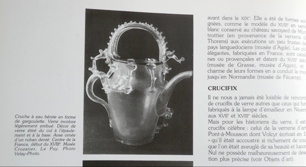 Musée : Cruche à Eau Bénite En Verre Filé, 18e Siècle, Assez Bon état.-photo-5