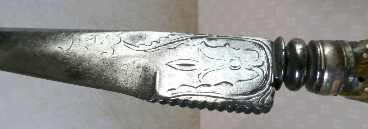 Dague De Forme Génoise, 18e Siècle, à Lame Gravée -photo-1