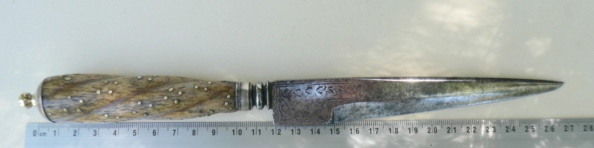 Dague De Forme Génoise, 18e Siècle, à Lame Gravée -photo-2