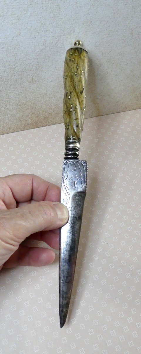 Dague De Forme Génoise, 18e Siècle, à Lame Gravée 