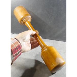 Turned Boxwood: Huge Mortar Pestle, Pharmacy, 19th Century