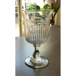 High Grape Cooler, Blown-engraved Glass, Louis Philippe Period