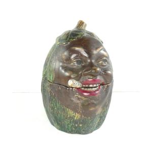 Humidor Smiling Squash, Bb Tobacco Jar, Austria, Late 19th Century