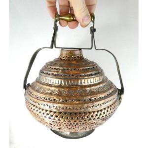 Cage à Feu, Dentelle De Cuivre Ajouré, Moyen Orient, 19e Siècle -M-