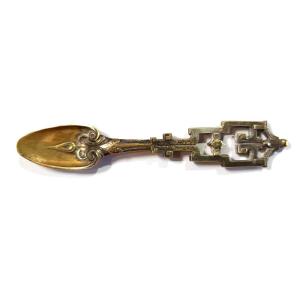 Beautiful Neoclassical Incense Spoon, Brass, 19th Century