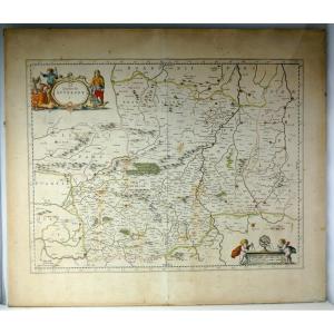 Duchy Of Auvergne Circa 1663, Beautiful Map: By Blaeu, Period Colors. 
