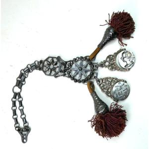 Freemason's Chatelaine, Louis XVI, Polished Steel, And Its Two Rotating Seals