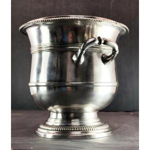 Grand seau à rafraîchir, Régence-Louis XV, métal anciennement plaqué d’argent