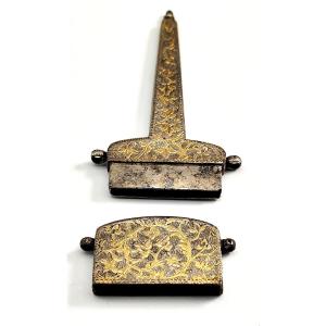 Scissor Case, France, 17th Century, In Engraved-gilt Iron.