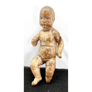 Nativity ,  Baby Jesus, Life-size, 16th/17th Century Wooden Sculpture, Poor Condition