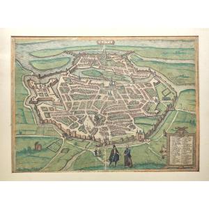 Beautiful View Of Metz, Circa 1593, Braun And Hogenberg, Period Colors