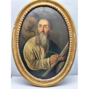 Portrait de l’Evangéliste Matthieu, Monoxyle, Art Russe, 18-19e siècle