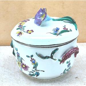 Strasbourg, Circa 1750, Small Covered Terrine With Relief Decoration