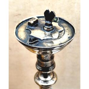 Lampe à huile baladeuse, bronze, Languedoc, 17-18e siècle