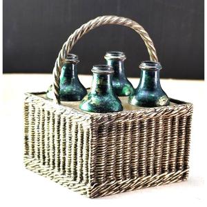 Wine Merchant's Inkwell, Trompe l'Oeil Bronze From Vienna, 19th Century