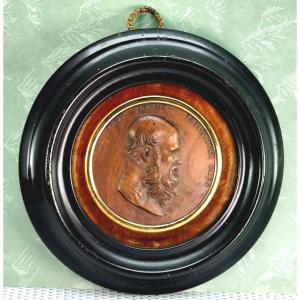 Bust Of Plato, Compressed Wood Medal, Circa 1800,