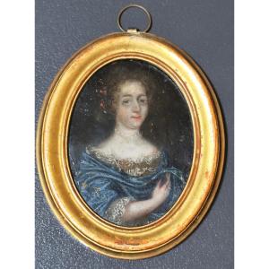 Louis XIV Period Portrait On Copper, Princess Françoise-marie De Bourbon ?
