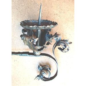 18th-century Ironwork – Wall-mounted Candlestick Head