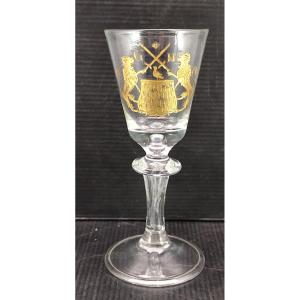 Beautiful  18th-century Heraldic Wine Glass, Northern Europe.