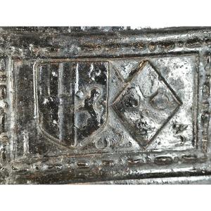 Brique Armoriée de 1623, alliance de deux familles Liégeoises 
