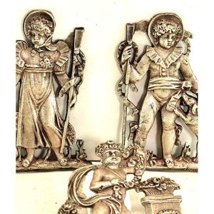 Three Lovely Bronze Children's Wall Figures , Directoire Style