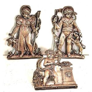 Three Lovely Bronze Children's Wall Figures , Directoire Style