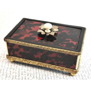 Luxurious Desk Pin Box, Napoleon III Period, With Marquetry
