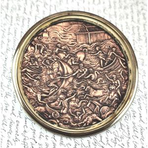 Ulysses And Wrath Of Neptune, 19th-century Copper Miniature, Renaissance Style