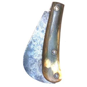 Large Winegrower's Or Gardener's Knife, 18th Century, Horn Handle, Steel Blade With Hallmark