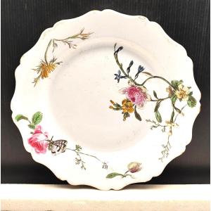 Asymmetrical Plate Marseille Earthenware, From Robert Factory? 18th Century