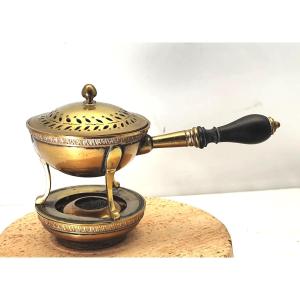 Guerlain, Signed: Small Gold-plated Perfume Warmer, Late 19th Century, Complete 